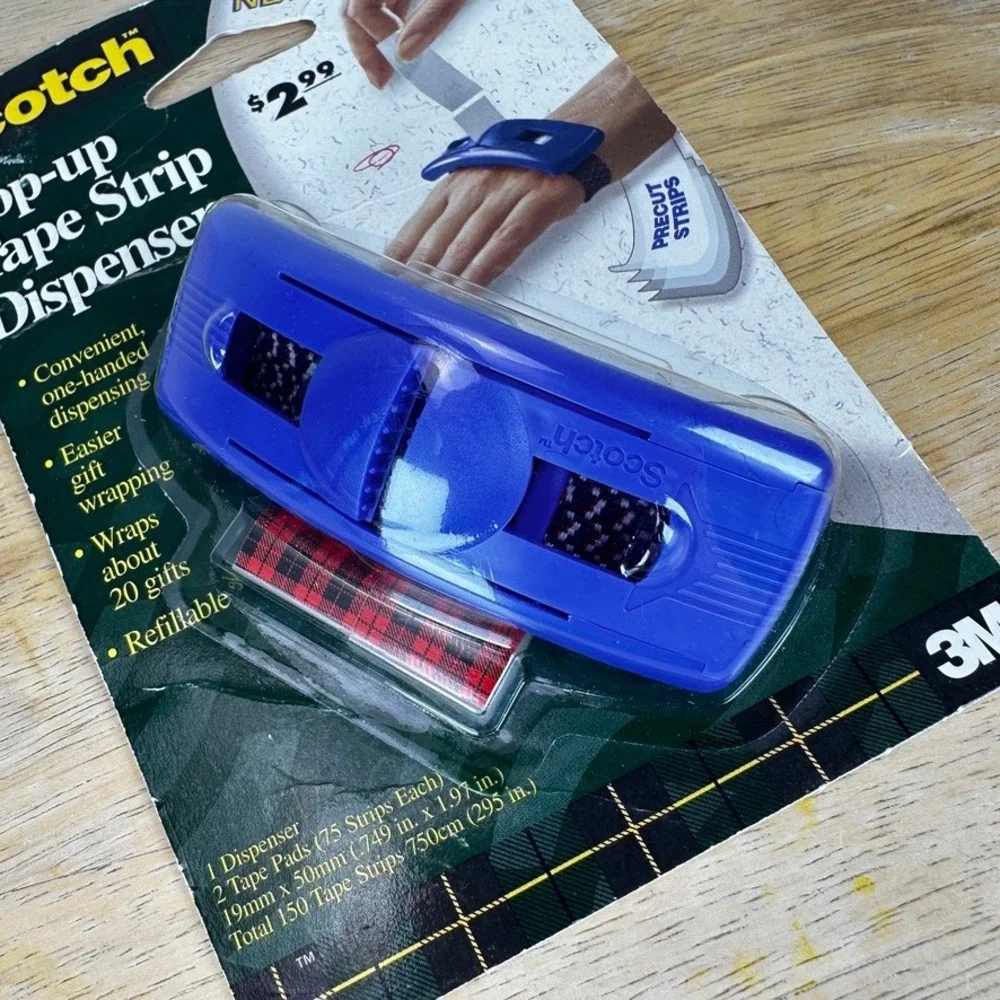 Scotch Pop-up Tape Strip‎ Dispenser Hand Wearable Vintage 1997 Refillable 3M